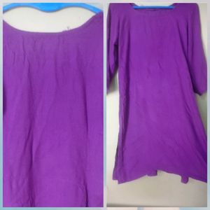 Purple plain kurta