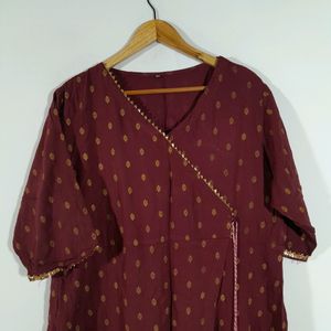 Maroon Printed Kurta (Women's)