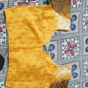 Mustard Coloured All Over Saree With Blouse