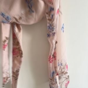 Pink Floral Flowy Tie Knot Top