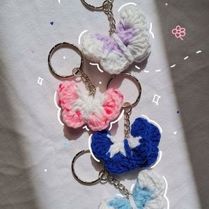 Cute Crochet Butterfly Keychain!