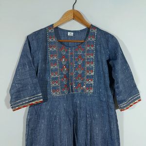 Grey Embroidered Kurta (Women's)