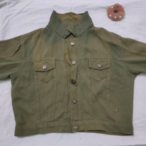 Olive Green Denim Jacket