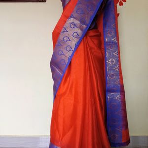 Beautiful Silk Saree with Blue Colour Zari work