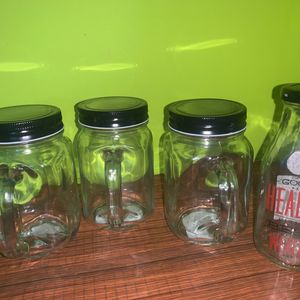 Mason Jar A Set Of 3piece With One Glass Bottle