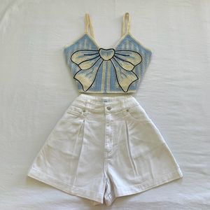 Forever21 Pinterest Pleated White Denim Shorts