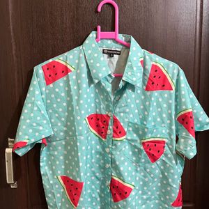 Crop Shirt, Water Melon Printed Shirt