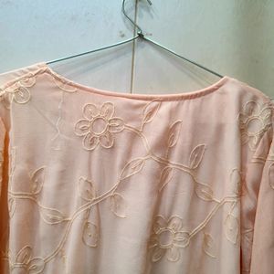 Stylish Peach Embroidery Top (Women)