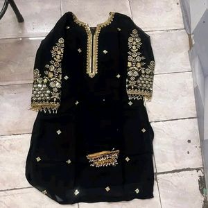 Embroidered Kurta Set With Dupatta For Women