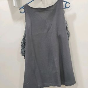 Grey Cold Shoulder Top