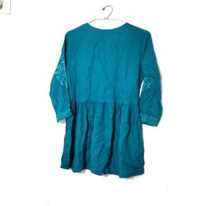 Nitwan Teal Embroidered  Kurta