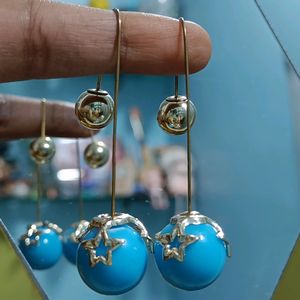 Trendy Earrings #westernlook #blue#500coins