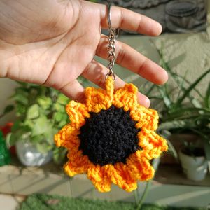 Crochet Sunflower Keychain🌻