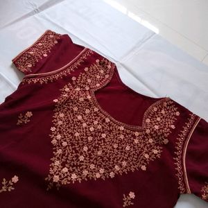 Thread Work Kurti Plazo Set