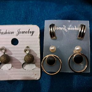 Combo: Set Of 5 Studs+ 1 Ear Fitted Earring