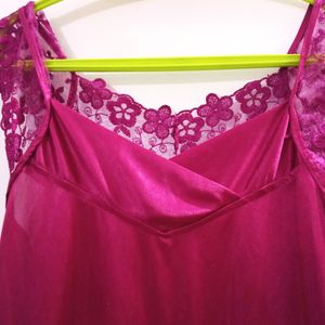 Lace Nighty With Robe For Women