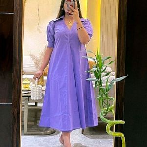 Lavender Puff Sleeve Dress