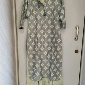 Grey Colour Full Kurta Skirt Dress For Women