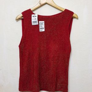 Trendy New Red Shinny Top For Women