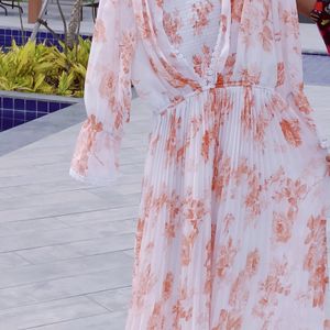 Floral Chiffon Midi Dress