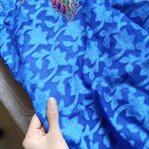 Blue Georgette Embroidery Kurta