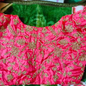 Pink Full Sleeves Embroidered Blouse