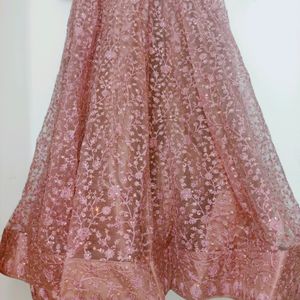 Elegant Rose Gold Anarkali Gown