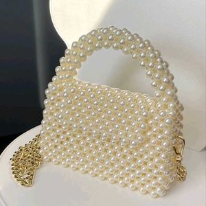 PEARL BEADED BAG WITH CHAIN