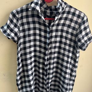 Zara Brand - Black And White Checkered Shirt