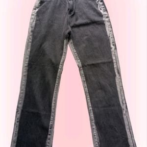 ๋࣭ ⭑⚝Side Coloured Wide Leg Jeans