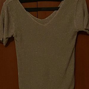 Sparkly Party Wear Aesthetic Sage Green Top