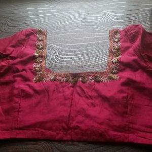 Embroidered Pure Silk Blouse