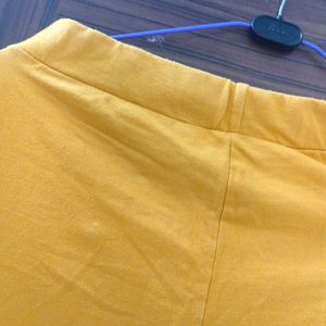 Mustard Cotton Pant Women