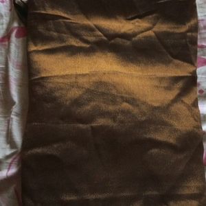 Brown Shinny Saree With Black Patti