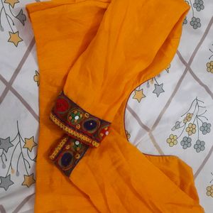 Mustard chiffon Saree