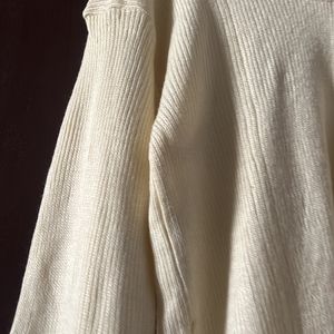 Cream Long Woollen sweater