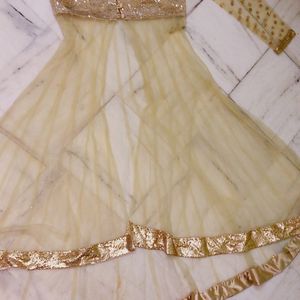 Golden Squnce Net Frock