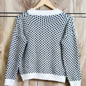 Black & Offwhite Cardigan Size-38