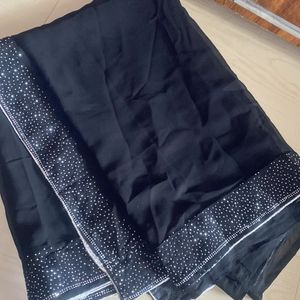 Offer❤️ Black Farewell Partywear Saree❤️