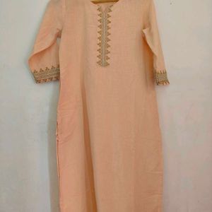 Cotton Peach Kurta