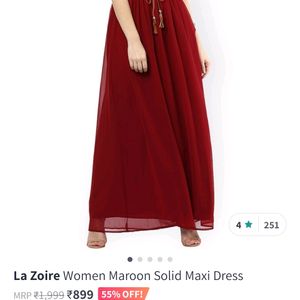 Branded Maroon Maxi Dress