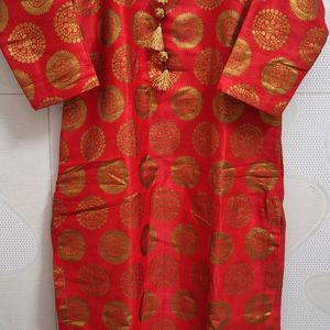 Party Wear Red Kurta