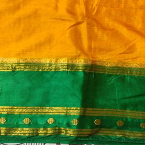 Mustard With Green Saree