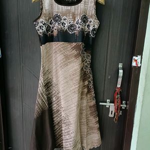 Frock Style Kurti Brown