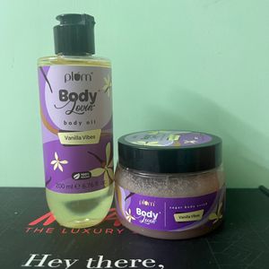 Plum Vanilla Vibes Body Scrub & Oil Combo
