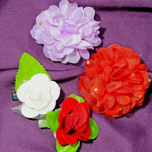 COMBO 4 !! FLOWER CLIPS FOR GIRLS