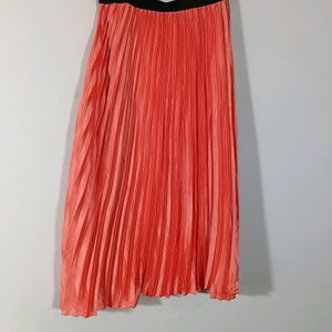 Coral Plain Casual Skirt (Women)
