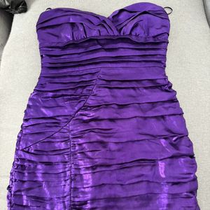 Zara Lilac Strapless Draped Mini Dress