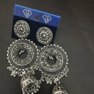 Sliver Plated Silver Oxidised Jhumka