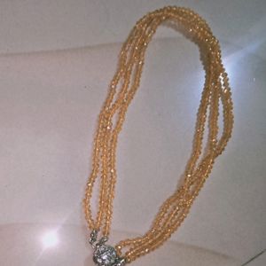 YELLOW CRYSTAL STONE NECKLACE